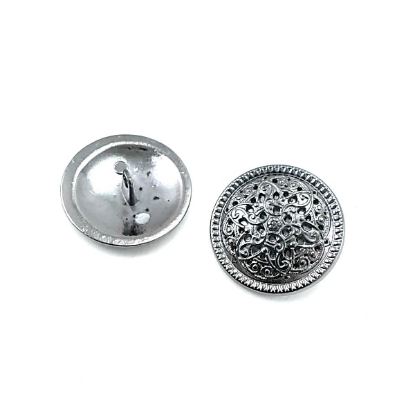 Patterned Metal Foot Button 28 mm B 39