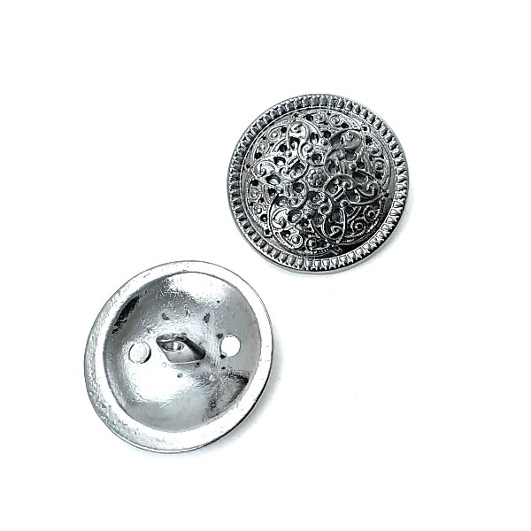 Patterned Metal Foot Button 28 mm B 39