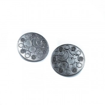 Patterned Shank Metal Button Metal 30 mm 48 L B 5