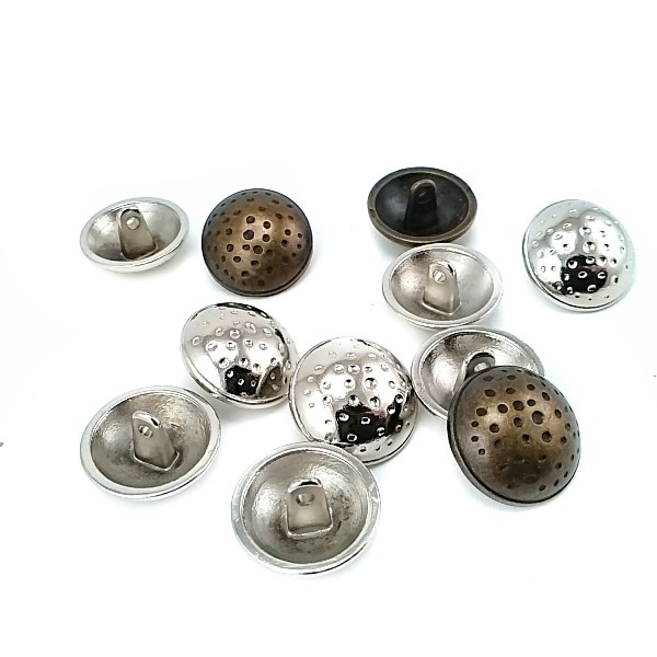 Dotted 20 mm Footed metal button - 33 lignes E 1022
