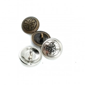 Embroidered Footed Metal Button E 1033 Small 15 mm - 24 size E 1034