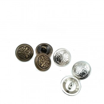 Embroidered Footed Metal Button E 1033 Small 15 mm - 24 size E 1034