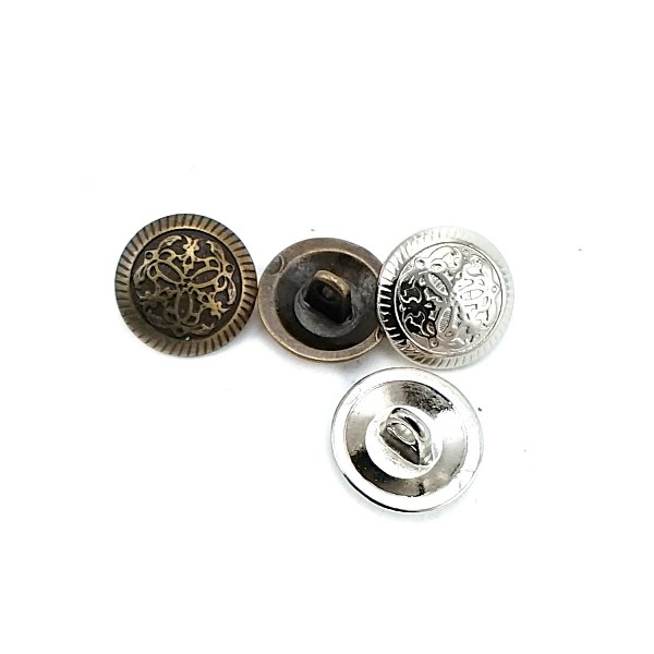 Embroidered Footed Metal Button E 1033 Small 15 mm - 24 size E 1034