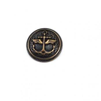 25 mm - 41 size Anchor Logo Printed Footed Button E 1035