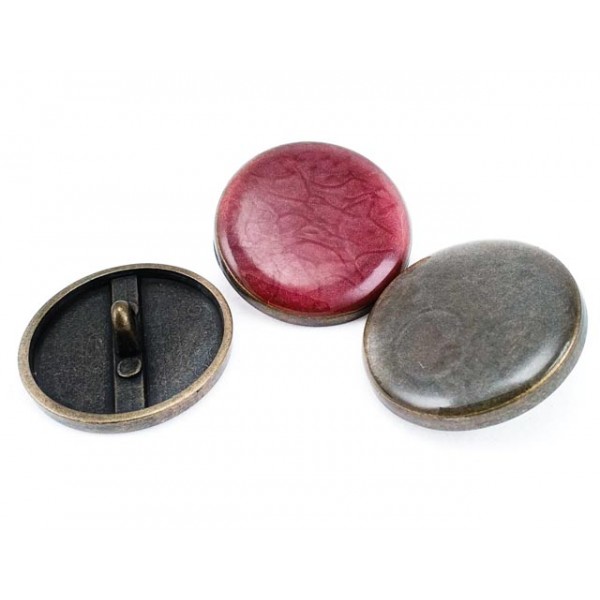 Plain & Enamel Metal Footed Button 28 mm - 44 size E 1139