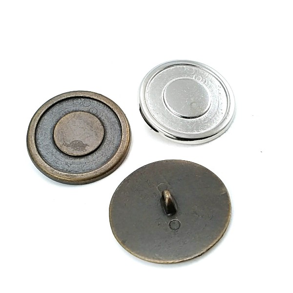 Enamelled coat and leather coat shank button 33 mm - 53 L - E 1085