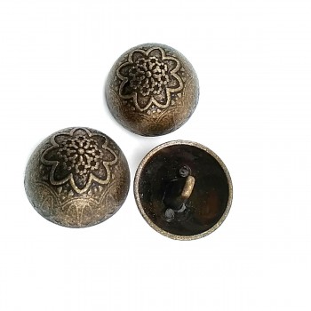 24MM - 39 Boy Floral Patterned Metal Footed Button E 11