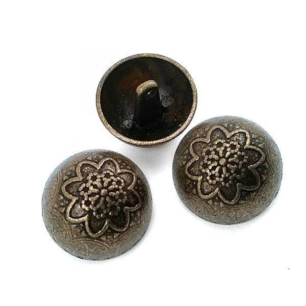 24MM - 39 Boy Floral Patterned Metal Footed Button E 11