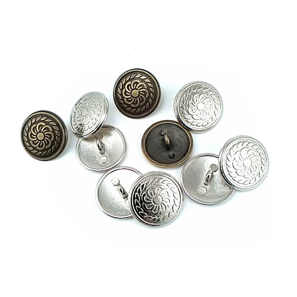 Patterned Metal Foot Button 20 mm - 34 size E 111