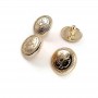 15 mm - 24 L  Shank Button Metal Daisy Patterned E 114