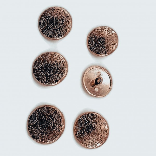 20 mm - 32 L Blazer Jacket Button (Set of 6) Motif  Patterned E 115 SET6