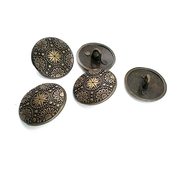 20 mm - 32 L Motif Patterned Metal Shank Button E 115