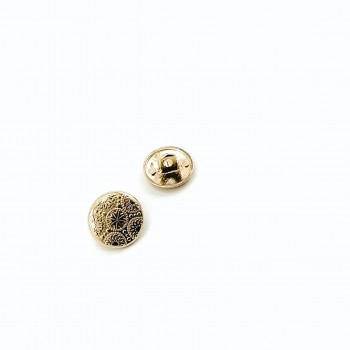 15 mm - 24 L Gold plated Cufflink Shank Button Motif Patterned E 116 G