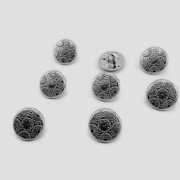 15 mm - 24 L Blazer Jacket Button Cufflinks (Set of 8) Shield Patterned E 966 SET8