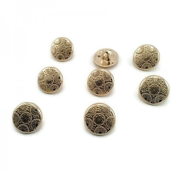 15 mm - 24 L Blazer Jacket Button Cufflinks (Set of 8) Shield Patterned E 966 SET8