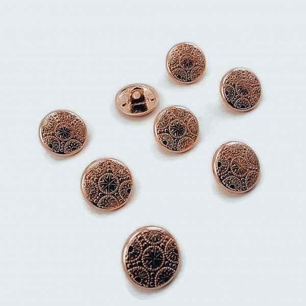 15 mm - 24 L Blazer Jacket Button Cufflinks (Set of 8) Shield Patterned E 966 SET8