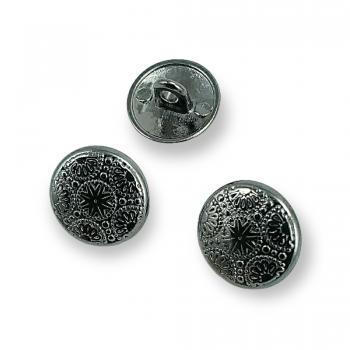 15 mm - 24 L Metal Cufflinks Shank Button Motif Patterned E 116