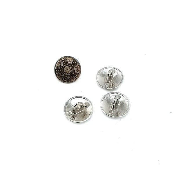 15 mm - 24 L Metal Cufflinks Shank Button Motif Patterned E 116