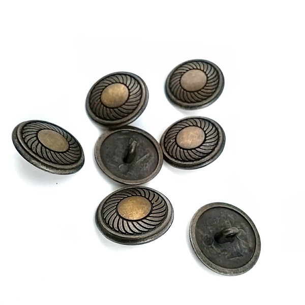 20 mm - 32 L Classic Patterned Metal Shank Button E 117