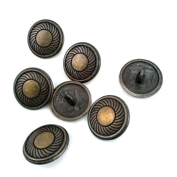 20 mm - 32 L Classic Patterned Metal Shank Button E 117