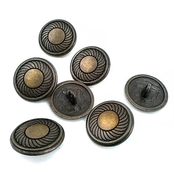 20 mm - 32 L Classic Patterned Metal Shank Button E 117