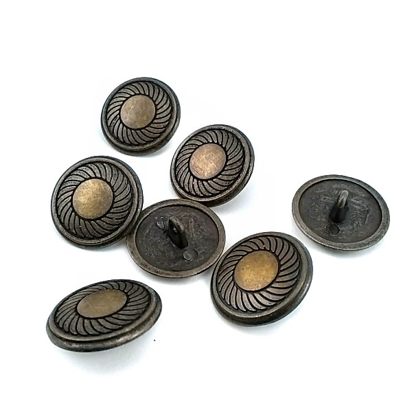 20 mm - 32 L Classic Patterned Metal Shank Button E 117