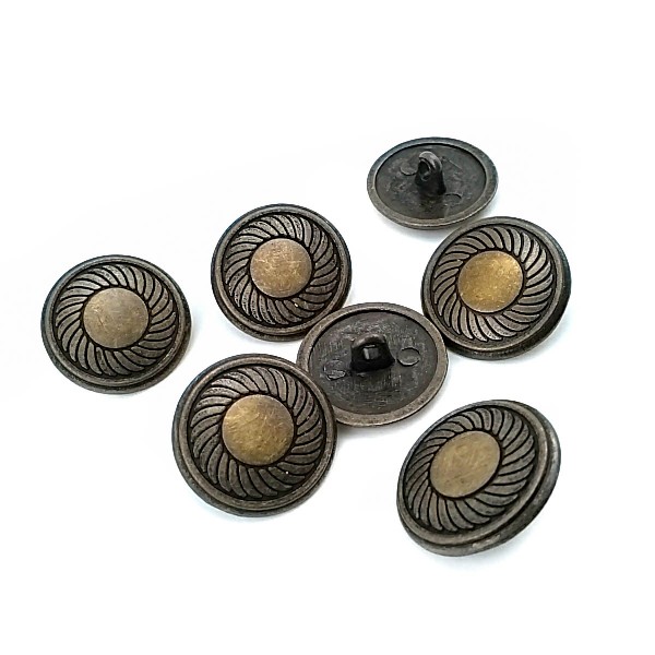 20 mm - 32 L Classic Patterned Metal Shank Button E 117