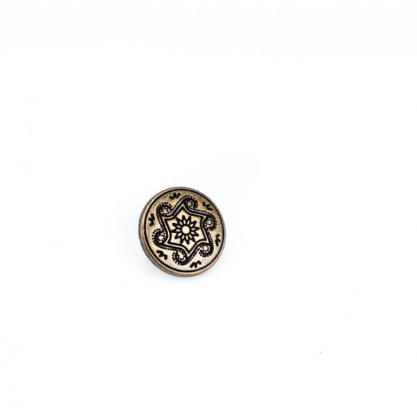 15 mm - 24 size Patterned Button with Metal Leg E 1175