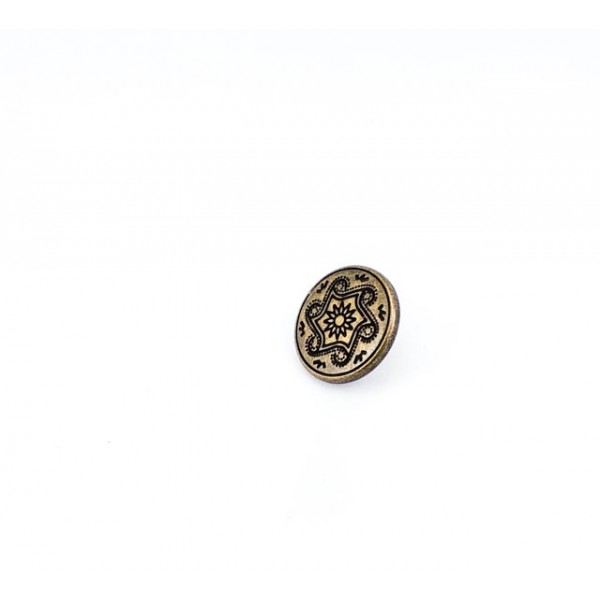 15 mm - 24 size Patterned Button with Metal Leg E 1175