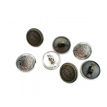 Patterned Metal Foot Button 15 mm - 24 size E 122