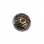 Patterned 22 mm Footed metal button - 35 lignes E 1254