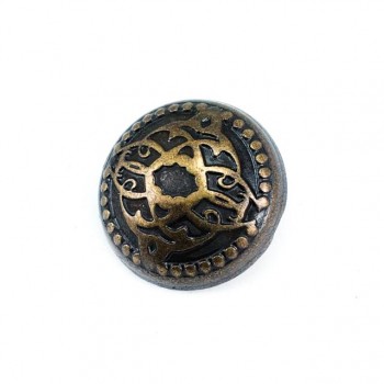 Patterned 22 mm Footed metal button - 35 lignes E 1254
