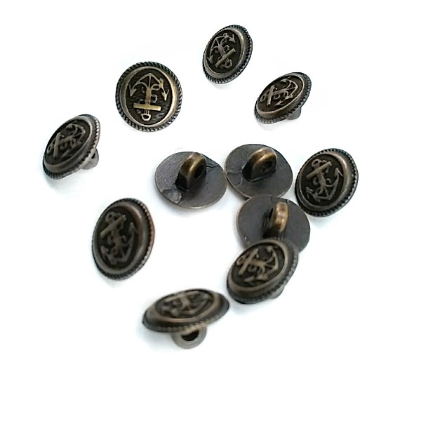 11 mm - 18 size Crowned Metal Footed Button E 1289