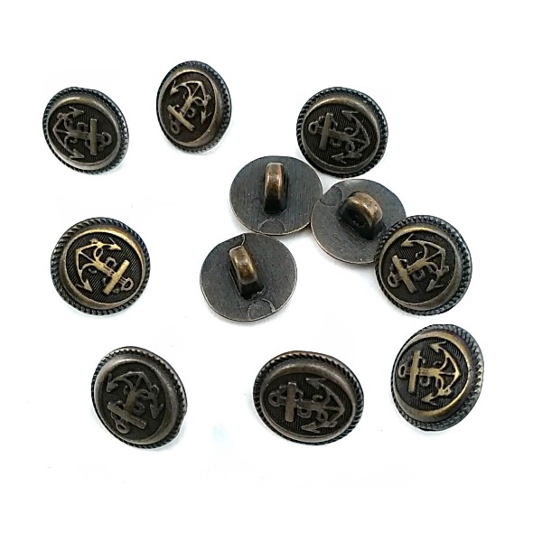 11 mm - 18 size Crowned Metal Footed Button E 1289