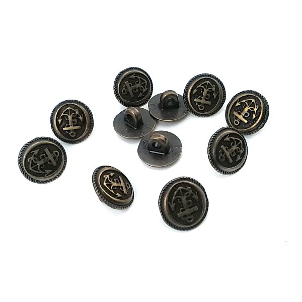 11 mm - 18 size Crowned Metal Footed Button E 1289