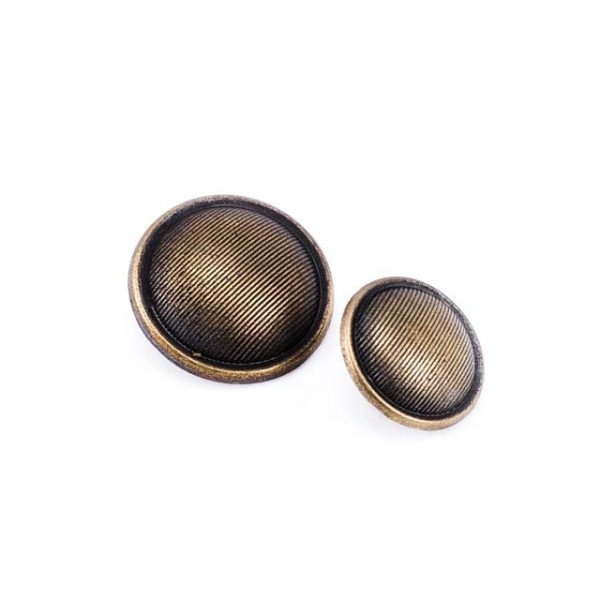 Metal Striped Footed Button 15 mm - 24 size E 1296