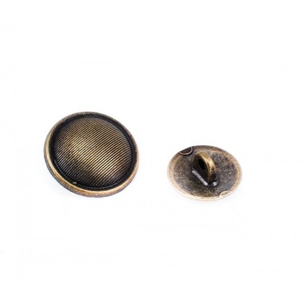 Metal Striped Footed Button 15 mm - 24 size E 1296