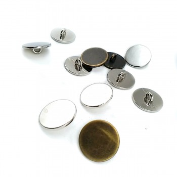 Plain Metal Foot Button 15 mm - 24 size E 1421