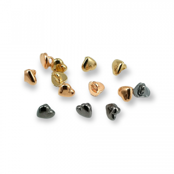 Heart Shaped Metal Foot Button 9 mm - 18 size E 1470