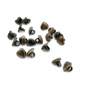 Heart Shaped Metal Foot Button 9 mm - 18 size E 1470
