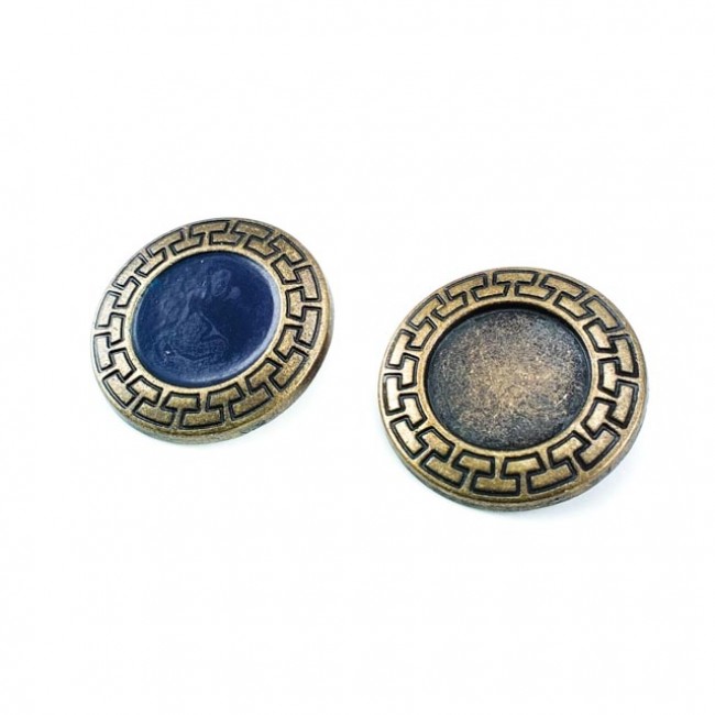 Mine taşlı metal ceket düğmesi 27 mm - 43 boy E 151 Mine taşlı metal ceket düğmesi 27 mm - 43 boy E 151