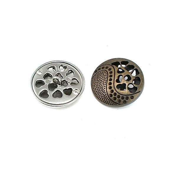 Patterned large size 30 mm metal button E 1527