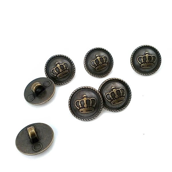 14.7 mm - 24 boy Taç Logolu Ayaklı Metal Düğme E 1557