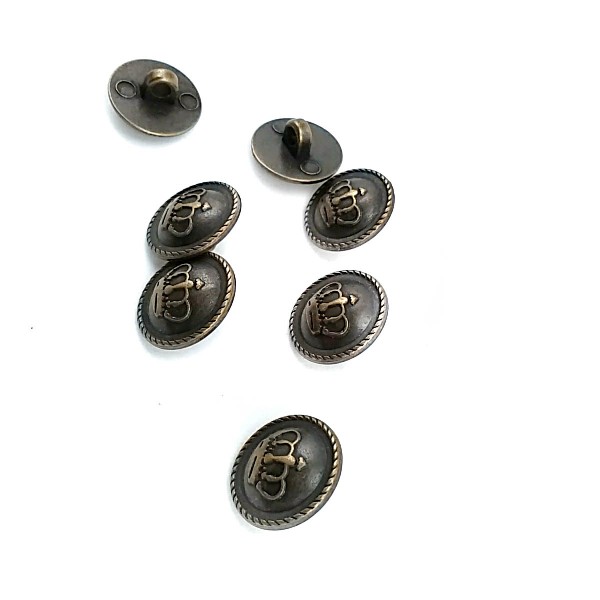 14.7 mm - 24 size Crown Logo Footed Metal Button E 1557