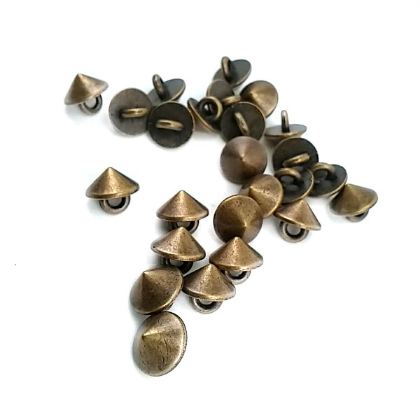 9 mm - 15 size Conical Metal Footed Button E 1560