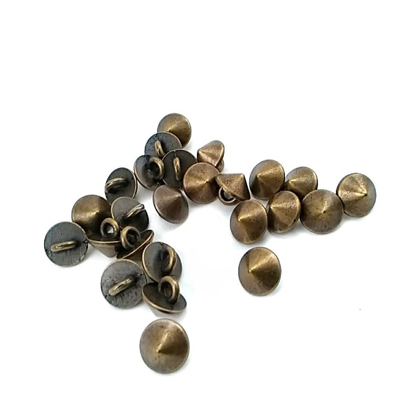9 mm - 15 size Conical Metal Footed Button E 1560