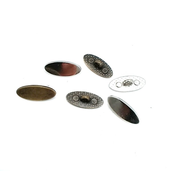 20 mm x 9 mm Oval Metal Shank Button E 1604