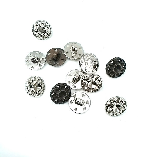 13 mm 21 Boy Taşlı Lux Tasarımlı Metal Ayaklı Düğme  E 1630