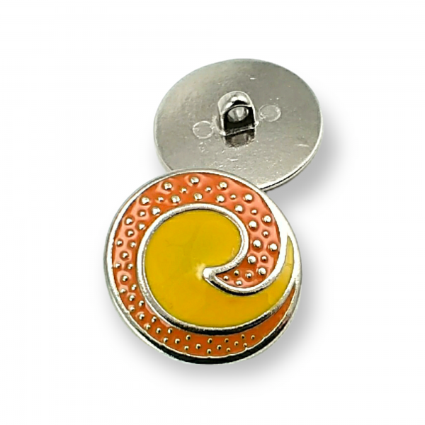 25 mm - 40 L  Enamel Shank Button Swirl Pattern Jacket and Coat Button E 1678