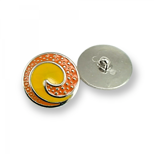 25 mm - 40 L  Enamel Shank Button Swirl Pattern Jacket and Coat Button E 1678